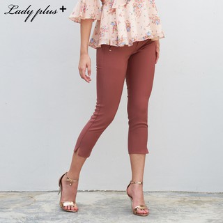 Lady Plus กางเกงขายาว 7 ส่วน | Cropped Pants 9726PM กางเกงทำงาน กางเกงทรงสลิม สีพีช