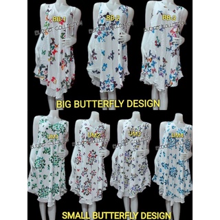 SALE!! SALE!! SALE!! UMBRELLA SLEEVELESS DRESS / MULTI- COLOR BUTTERFLY PRINTS เดรสแขนกุดผ้าร่ม / พิมพ์ลายผีเสื้อหลากสี