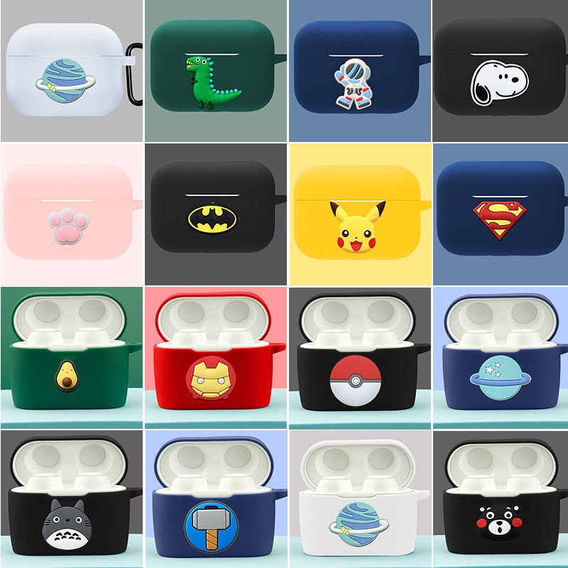 การ์ตูนสีทึบน่ารักสําหรับ Beats Studio Buds Soft Headphone Case Cover