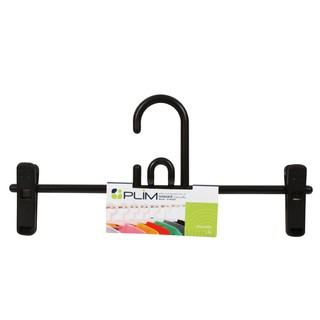 ไม้แขวนเสื้อ ตากผ้า ไม้แขวน ไม้แขวนเสื้อ มีหนีบ HHG007-B ดำ PLIM HANGER WITH CLIPS HHG007-B BLACK PLIM