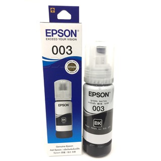 หมึกเติมสีดำ EPSON 003 BK 65ml. For Epson : L1110 / L3110 / L3150 / L5190