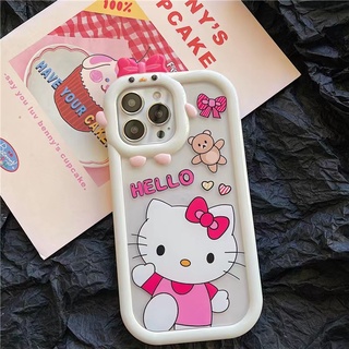 เคสโทรศัพท์มือถือ TPU กันกระแทกสี่มุม ลายคิตตี้ สําหรับ iPhone 14 14pro 14max 14prm iPhone 13 13pro 13prm iPhone 11 6splus 7Plus 8Plus Xr XS 13 12 Pro Max