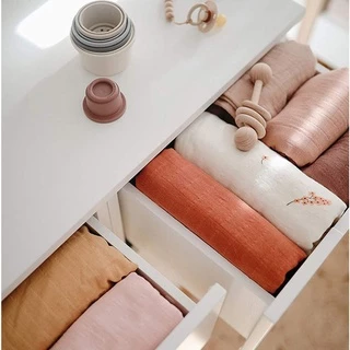 ผ้าห่อตัวเด็กออแกนิคสีearth tone ขนาด 120*120CM แบมบู70%คอตตอน30%