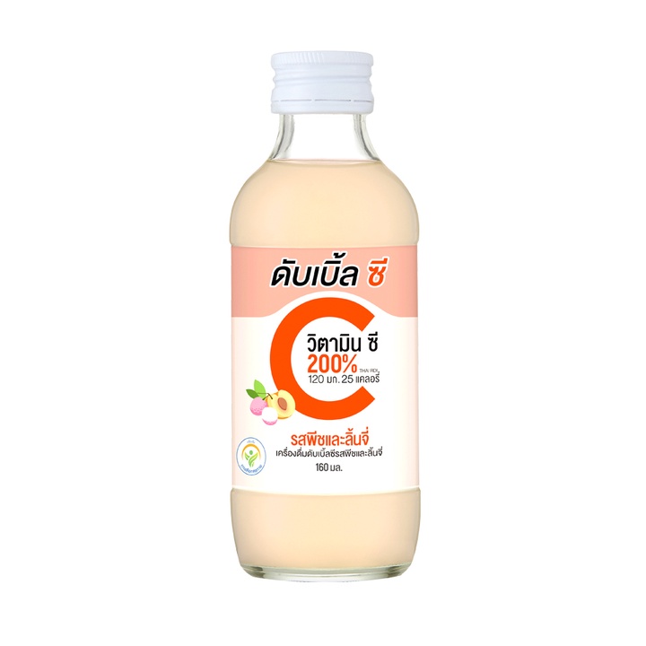 ดับเบิ้ลซี เครื่องดื่มวิตามินซี รสพีชและลิ้นจี่ 160 มล. DOUBLEC Lychee