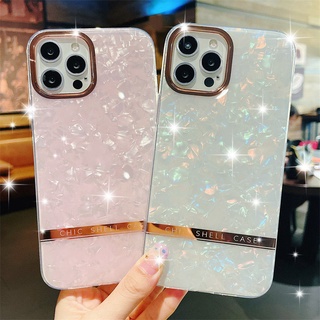 เคสโทรศัพท์มือถือ ซิลิโคนนิ่ม ลายหินอ่อน แวววาว หรูหรา สําหรับ for iPhone 13 11 12 Pro Max XR X XS Max