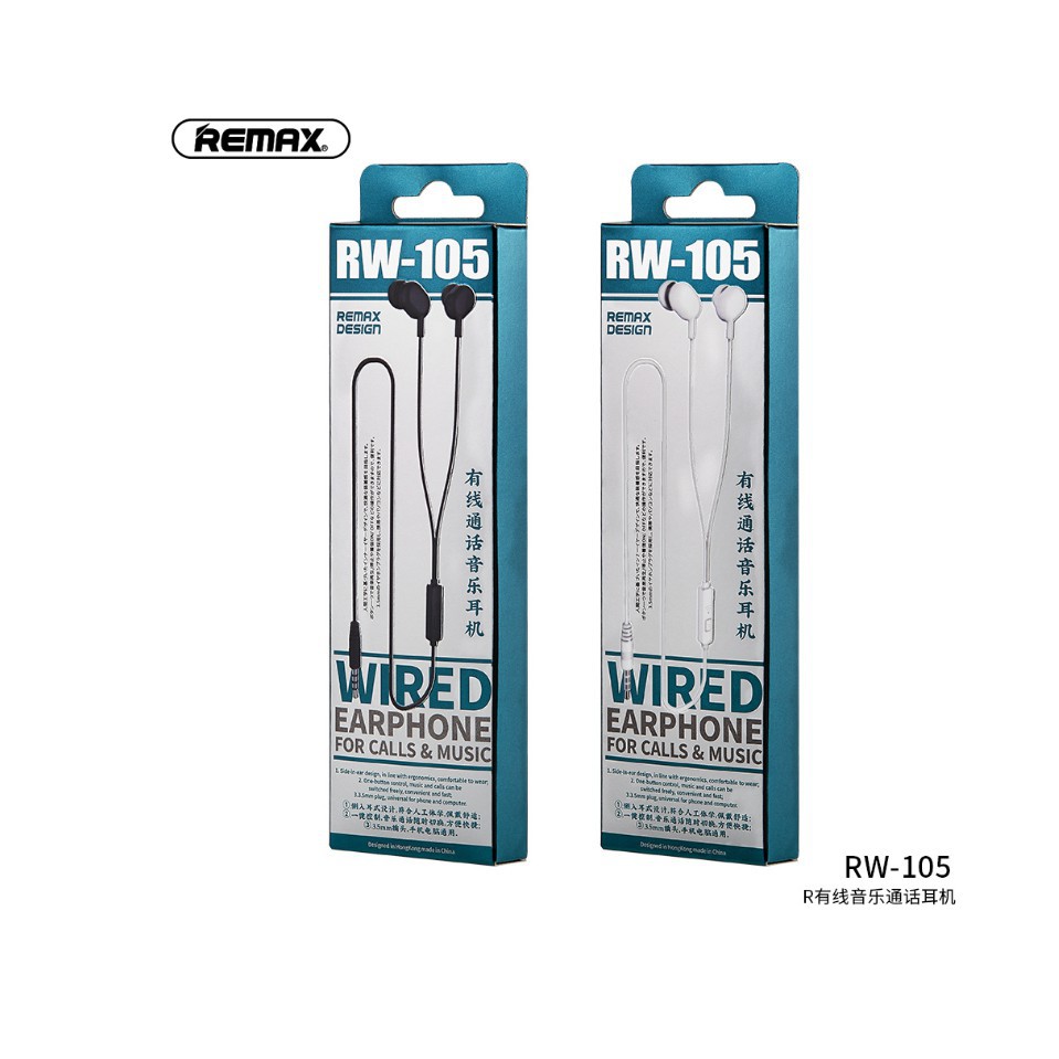 หูฟัง Remax In-Ear RW -105 Wired Earphone สำหรับ Calls & Music