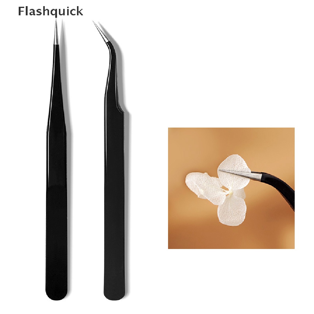 [Flashquick] Firm Nail jewelry tool elbow tweezers Precision Tweezer ESD-15 Stainless Steel Hot Sell