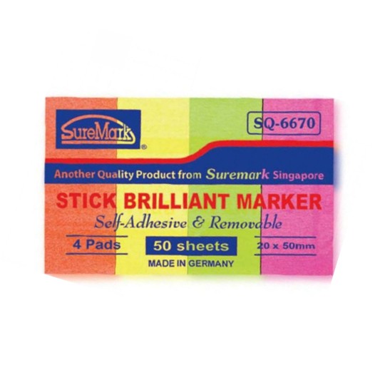 Suremark SQ-6670 แผ่นโน้ตแบบแท่ง 3/4" x 2"