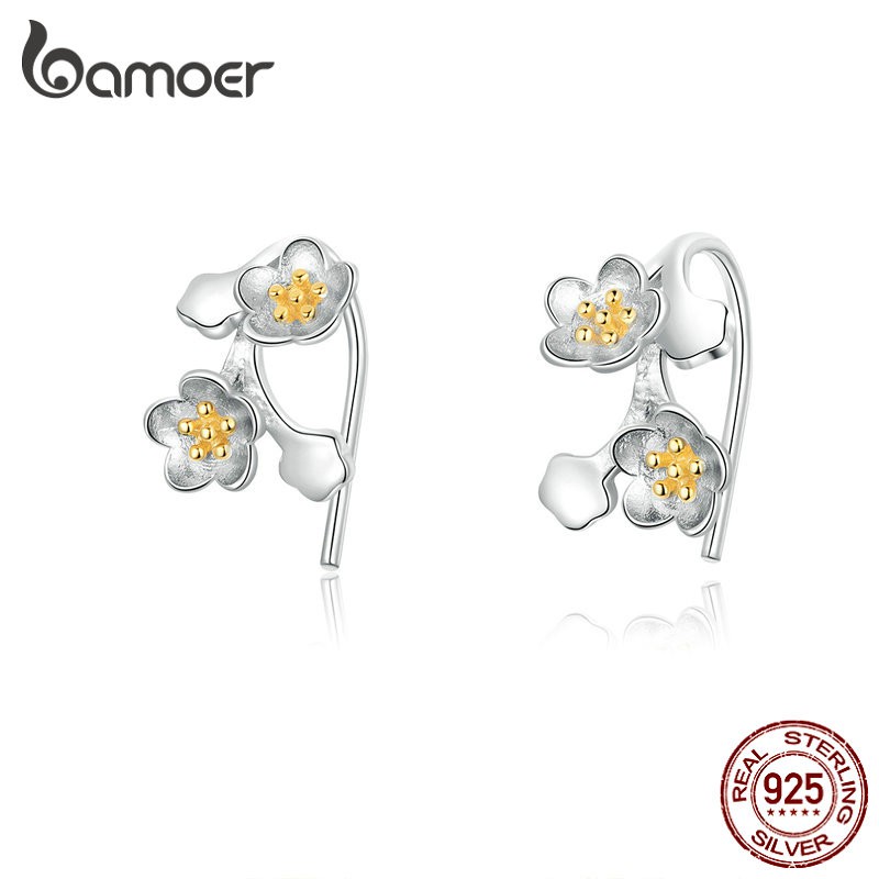 BAMOER 925 Silver Earring Sakura SCE778