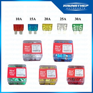 *ยกกล่อง 100ตัว* ฟิวส์เสียบ Standard Fuse ขนาด มาคราฐาน มีขนาด 10A, 15A, 20A, 25A, 30A