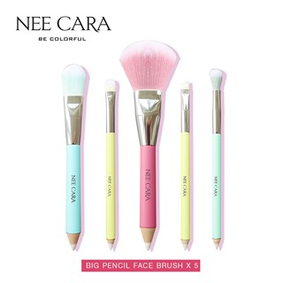 NEE CARA นีคาร่า ชุดแปรงแต่งหน้า แปรงแต่งหน้าดินสอ 5 ชิ้น N915 BIG PENCIL FACE BRUSH