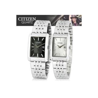 CITIZEN Quartz นาฬิกาข้อมือ สีเงิน/ดำ สายสเตนแลส รุ่น BH1670-58E