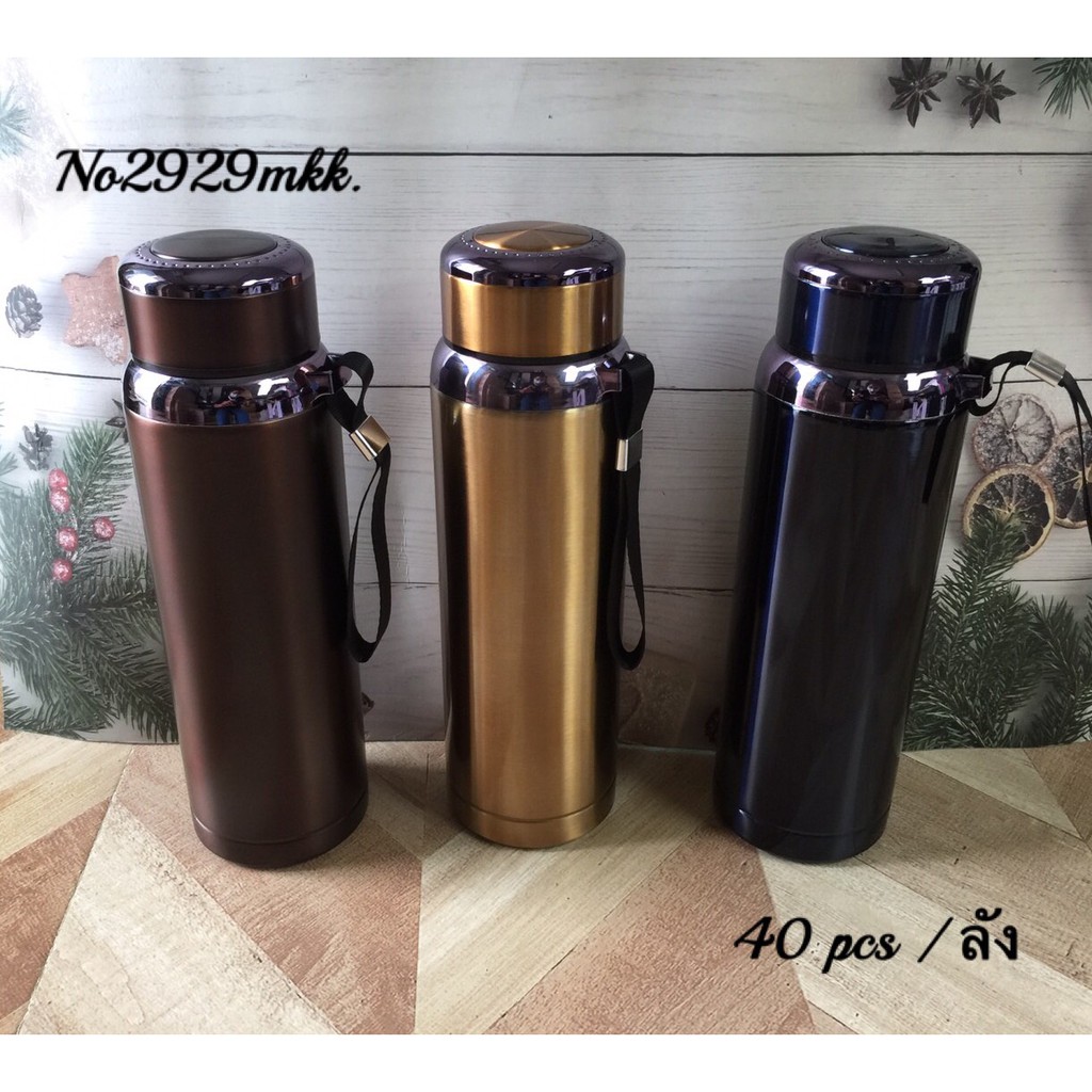 กระบอกน้ำสูญญากาศ กระบอกน้ำเก็บอุณหภูมิร้อน-เย็น ขนาด 1000 ml. สีสันสดใส คุณภาพดี ราคาถูก No.2929