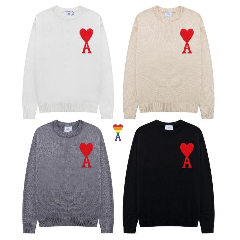 เสื้อกันหนาวแขนยาวลําลอง ผ้าฝ้ายแท้ ขนาดใหญ่ ปักลายหัวใจ คุณภาพสูง แฟชั่นสําหรับผู้ชาย และผู้หญิง