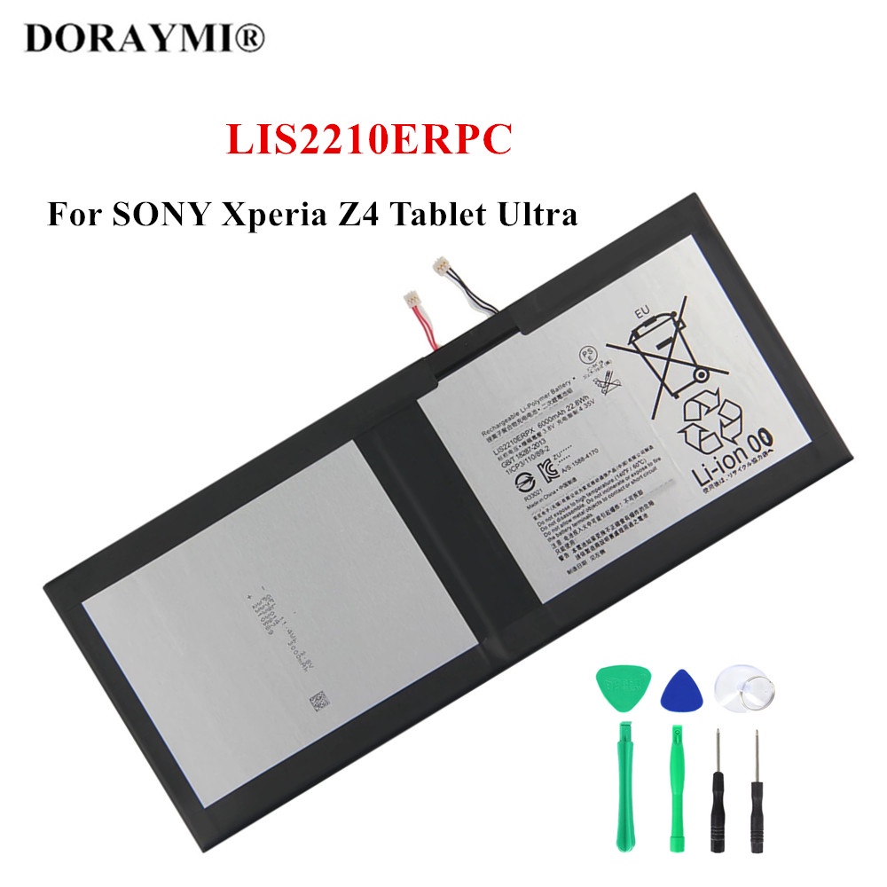 Original LIS2210ERPX Battery For SONY Xperia Z4 Tablet Ultra SGP712 LIS2210ERPC Bateria 6000mAh Tablet Replacement Batte