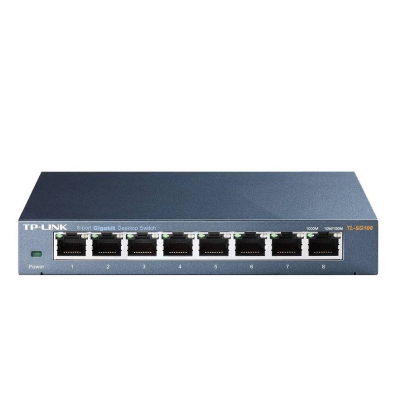 TP-LINK SWITCH (สวิตซ์)  8 PORTS TL-SG108 GIGABIT PORT IN METAL CASING
