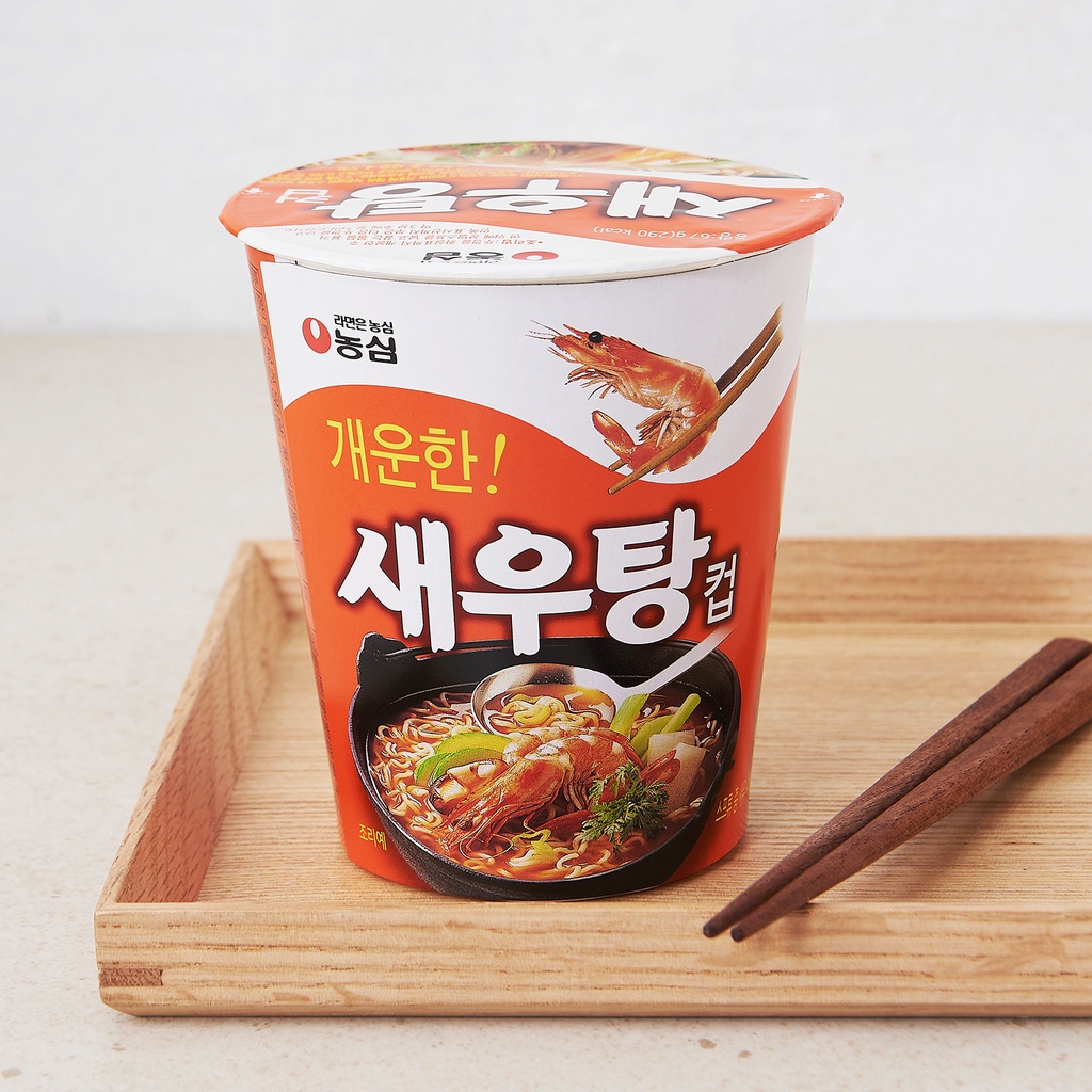 nongshim shrimp cup มาม่ากุ้งเข้มข้น มาม่าไม่เผ็ด บะหมี่สำเร็จรูปเกาหลี 67g 농심 새우탕 컵 라면