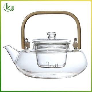 Stovetop Glass Teapot, Hand Blow Glass Teapot, Removable Infuser Tea Strainer Tea Kettle, Kung Fu Tea Pot, Dishwasher Safe