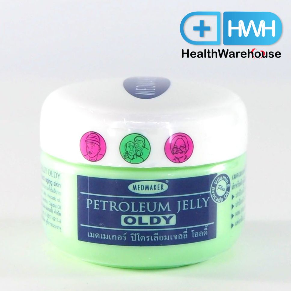Medmaker Petroleum Jelly Oldy ปิโตรเลียม เจลลี่ ปกป้องผิว ผิวแห้ง บำรุงผิว ผู้สูงอายุ ขนาด 50 กรัม จำนวน 1 กระปุก