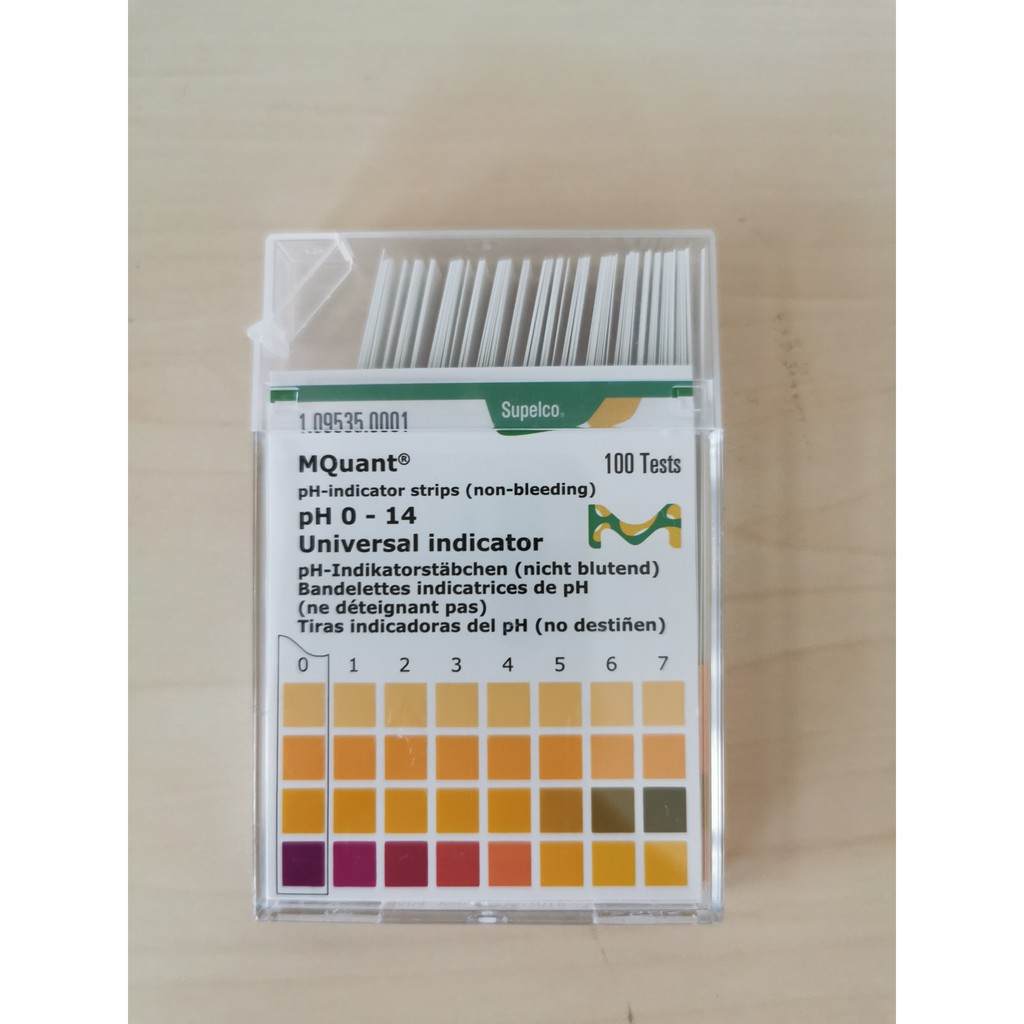 กระดาษทดสอบค่า pH 0-14, pH paper, กระดาษลิตมัส, pH indicator, Universal indicator ยี่ห้อ Merck
