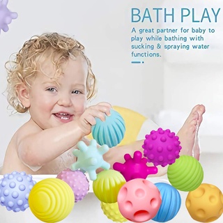BabyonlineF1เซ็ทลูกบอลของเล่นบีบมีเสียงสำหรับเด็กเล็ก บอลหัดจับ เซทใหญ่ ตัวบอลบีบมีเสียงปี๊ปๆ สีสันสดใส