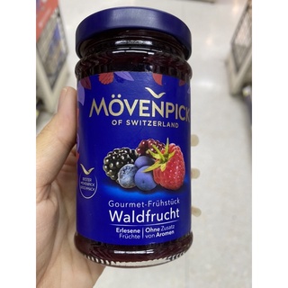 แยม ราสพ์เบอร์รี่ ผสม บลูเบอร์รี่ และ แบล็คเบอร์รี่ ตรา มูเวนพิด 250 G. Movenpick Waldfrucht