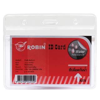 ป้ายชื่อพลาสติก แนวนอน สีใส (แพ็ค 12 อัน) โรบิน R37X/Clear Horizontal Plastic Name Plate (12 / Pack) Robin R37X