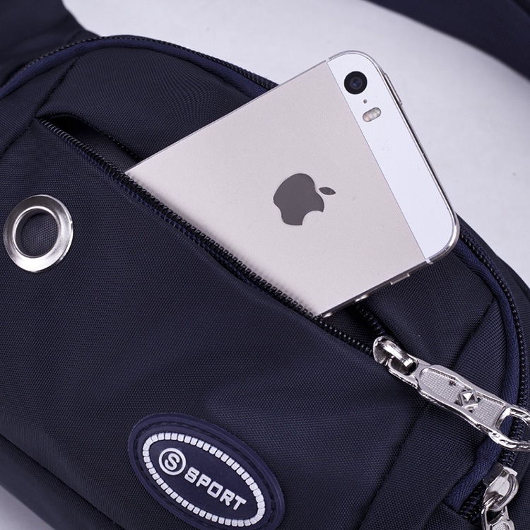 (w77) กระเป๋าคาดเอวSsport แต่งลายที่ซิปสวยงาม มี4ซิป  bagdance