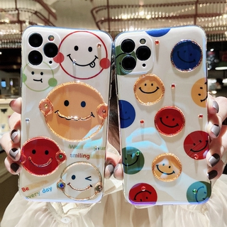 เคสโทรศัพท์มือถือ ซิลิโคน กันกระแทก ลายหน้ายิ้มน่ารัก สําหรับ IPhone 12 12promax 7 8Plus SE X XR XSMAX 11 11pro 11promax