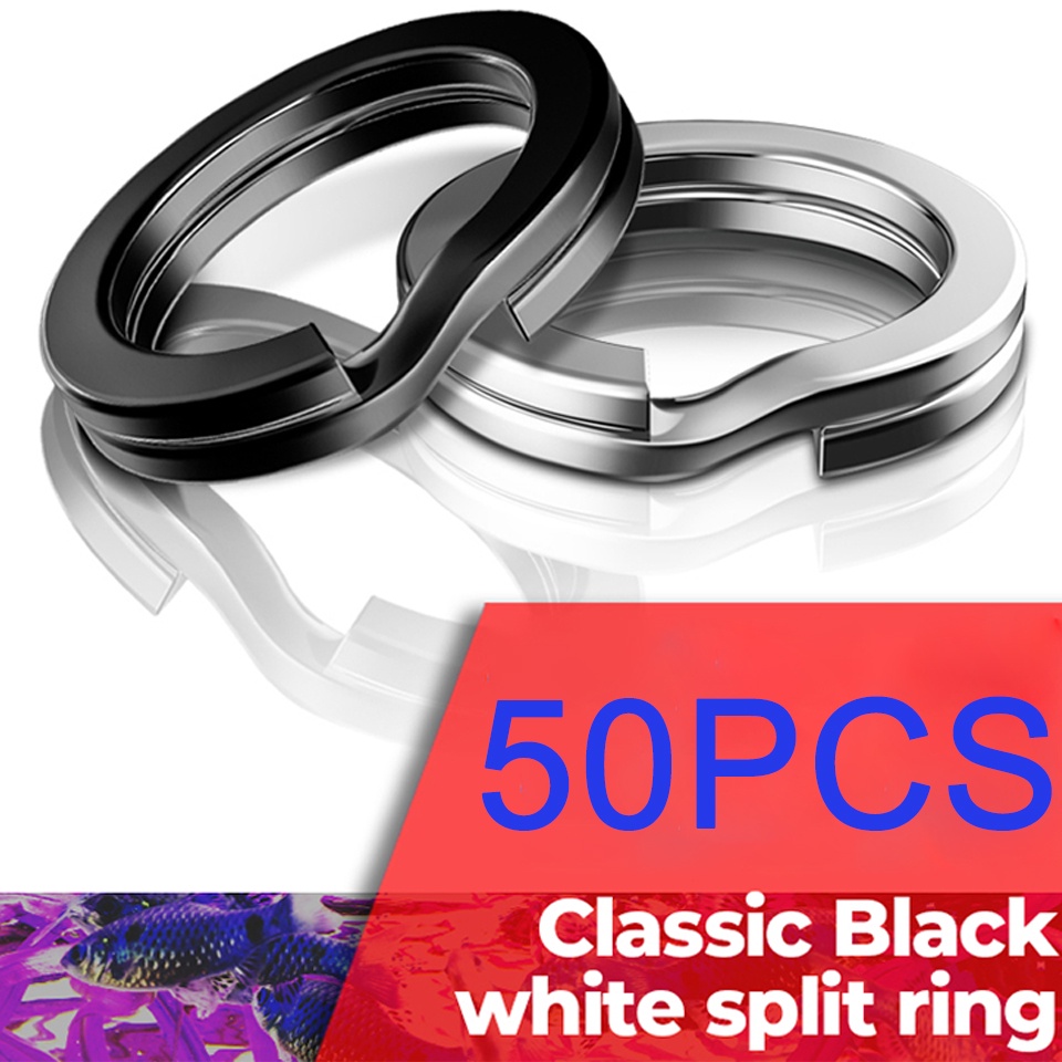 Walk FISH แหวนสเตนเลส แบบคู่ อุปกรณ์เสริม สําหรับตกปลา 50 ชิ้น - รูปที่ 7