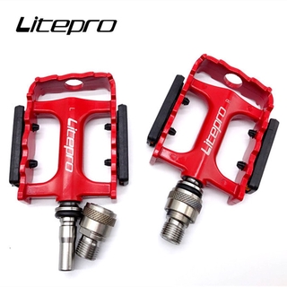 Litepro บันไดจักรยาน แกนเหล็ก ปลดเร็ว 3 แบริ่งซีล 412 สําหรับรถจักรยานแบบพับ Brompton