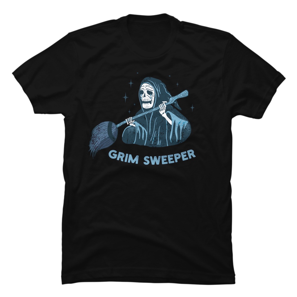 Grim Sweeper Grim Reaper Death Horror Halloween Tshirt