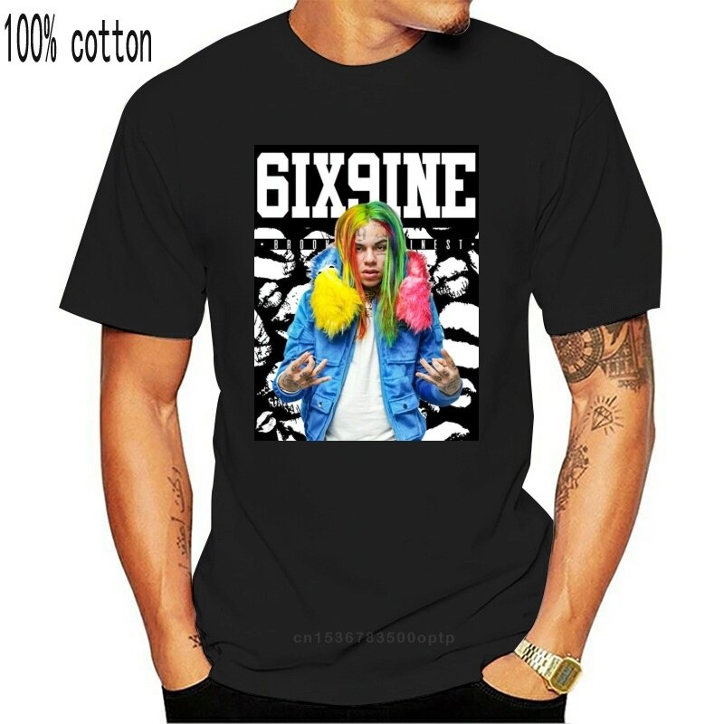 เสื้อยืดสีพื้น - เสื้อผู้ชาย 6IX9INE XXXTENTACION โกสต์เอเมน ซิกซ์ไนน์ 69 ปั๊ม LIL 3988