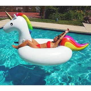 ** ห่วงยางแฟนซี แพยางเป่าลม ม้ายูนิคอร์น เรนโบว์ (Unicorn Rainbow pool float) - ขนาด 200*200*140 cm.