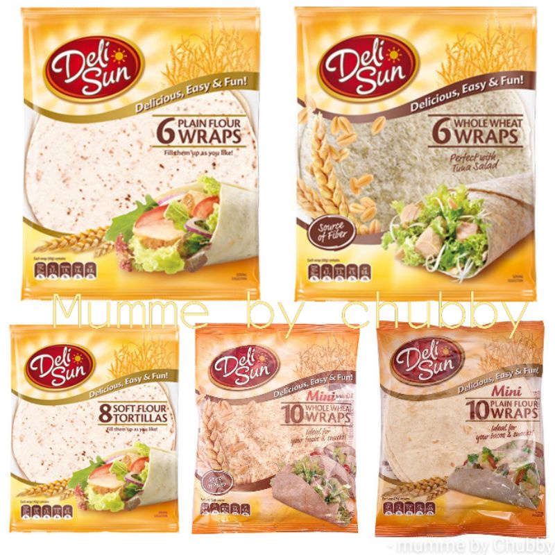 ของแท้ นำเข้าสเปน!!!Deli Sun เดลิซัน แผ่นแป้งตอติญ่า ตอร์ติญ่า แผ่นแป้งพิซซ่า Tortilla wraps 2 แบบ แ