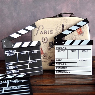 [Mapde] Director Film Clapboard Action Scene Clapper Board Wooden Movie Film Clap Slate