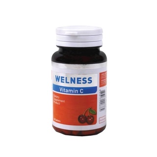 WELNESS VITAMIN C อาหารเสริม วิตามินซี  VITA C วิตซี  1 กระปุก (60 เม็ด)  เวลเนส VITAMIN-C  วิตามินซี  welness