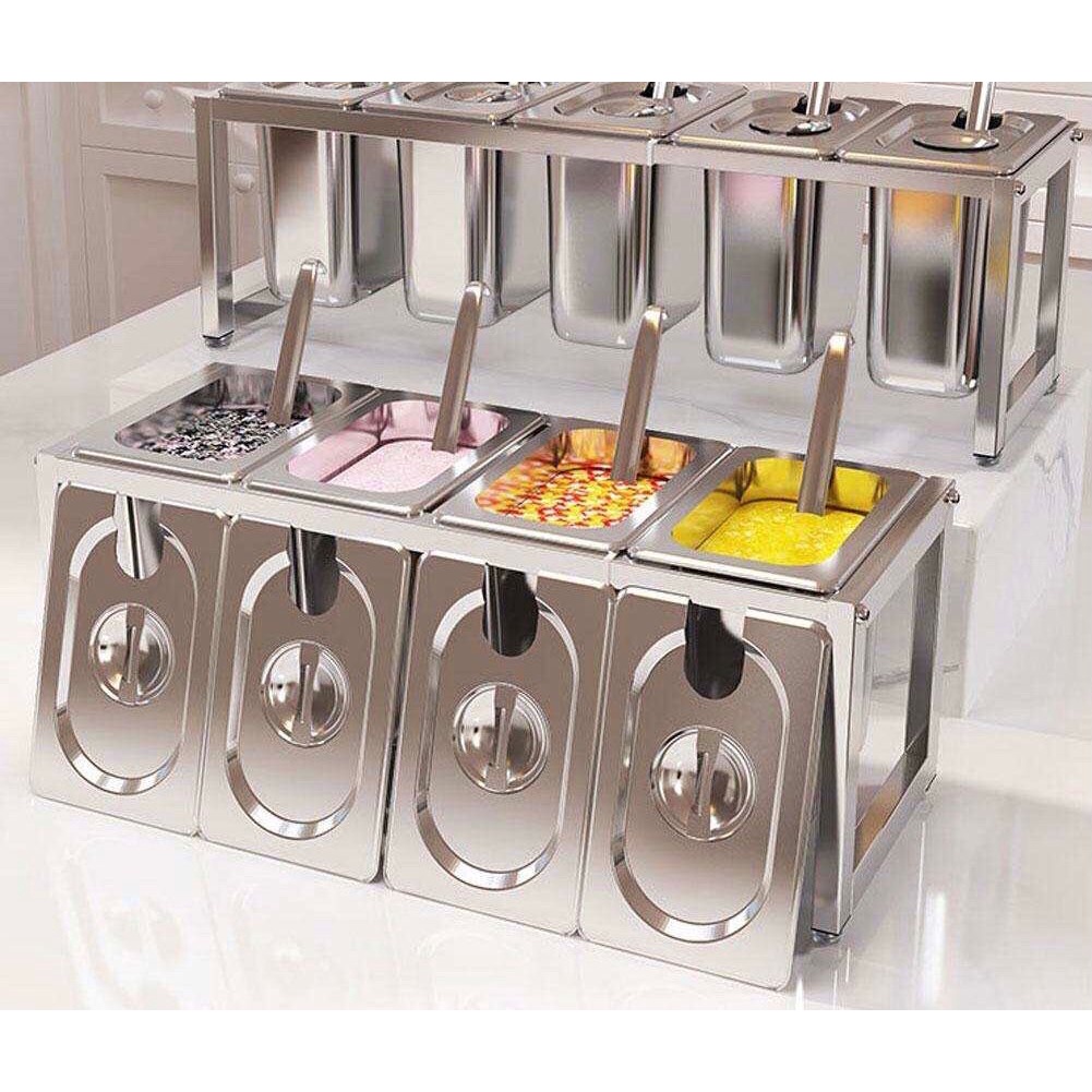 ชั่นวางอ่างอาหาร กล่องใส่เครื่องปรุงสแตนเลส แบบยืดหดได้ 35`60 ซม.(ฝาปิดแบบทึบ ไม่มีช่องใส่ช้อน) - รูปที่ 2