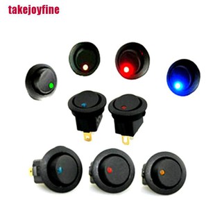 [takejoyfine] ใหม่ สวิตช์โยกสลับไฟ LED 12V ทรงกลม สําหรับรถยนต์ 5 ชิ้น ต่อชุด