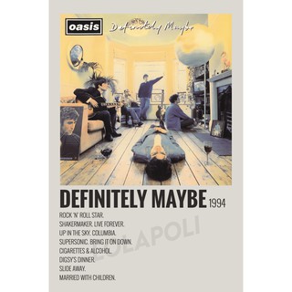 โปสเตอร์ ลายปกอัลบั้ม Definitely Maybe ศิลปิน Oasis