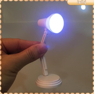 [Lslhj] โคมไฟตั้งโต๊ะ LED สเกล 1/6 สีขาว สําหรับตกแต่งบ้านตุ๊กตา