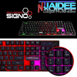 คีย์บอร์ด LED Color รุ่น KB-712 จากค่าย Signo ปุ่มกด 104 KEYS แสงไฟแบ็คไลท์อีก 3 โหมดสี