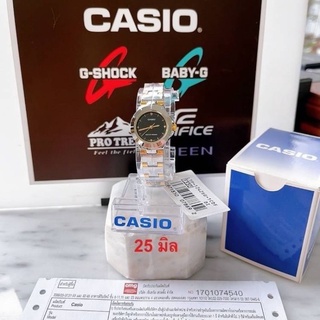 นาฬิกา​ Casio​ ตัวเรือนและสายสแตนเลส​ หน้าปัดสีดำ​ 25มิล