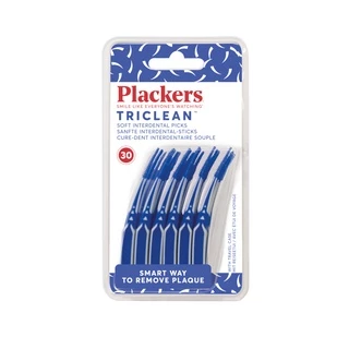 Plackers TriClean | ไม้ทำความสะอาดซอกฟัน แบบนุ่ม เข้าซอกฟันง่าย 1 แพ็ค/30 ชิ้น