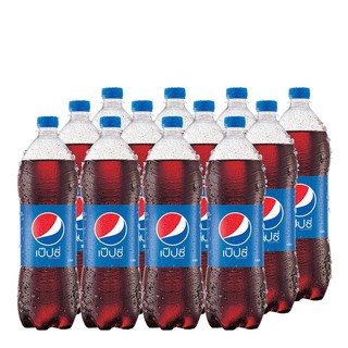 เป๊ปซี่ เครื่องดื่มน้ำอัดลม 1 ลิตร x 12 ขวด Pepsi carbonated soft drinks 1 liter x 12 bottles