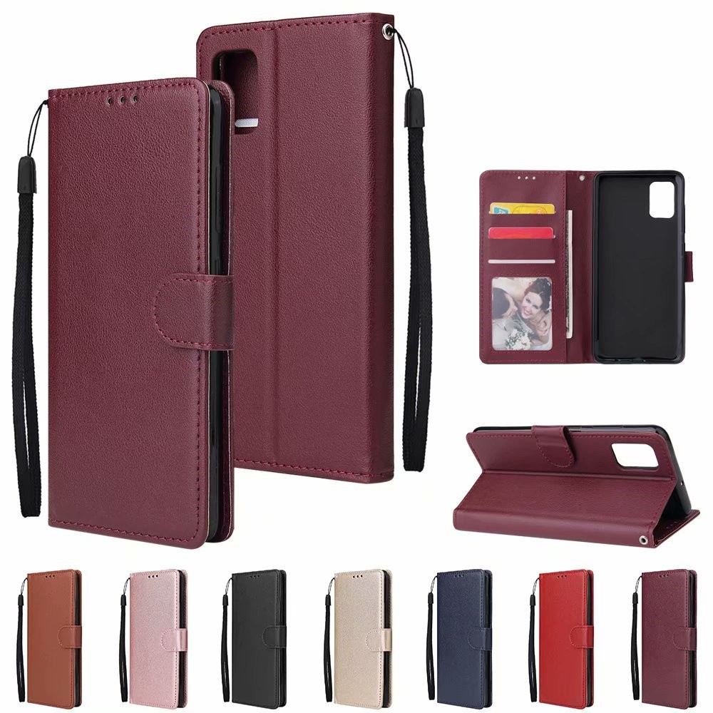 เคส for Samsung Galaxy A06 A16 A55 A35 A25 A15 A51 A23 A24 A02 A02s A22 A20s A72 A42 A32 4G A52 A52s 5G M02 M22 M32 Flip Cover Wallet Case PU Leather เคสเคสโทรศัพท์หนังฝาพับพร้อมช่องใส่บัตรสําหรับ Magnetic Close