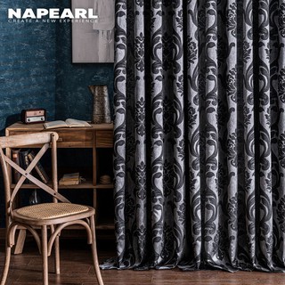 Napearl ผ้าม่านผ้าลินิน สีดำสุดหรู ขนาด 100x130 ซม. 1 ชิ้น