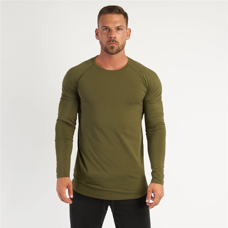 Mens Casual Athletic Shirts Fashion Solid Color T-Shirt Slim Fit Sport Tops 