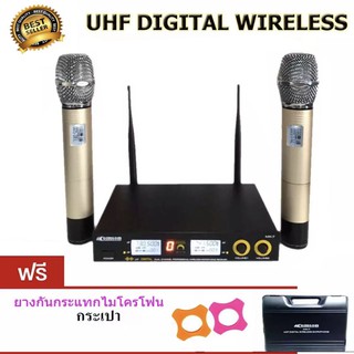 (( ส่งฟรี )) COMSON ไมโครโฟนไร้สาย/ไมค์ลอยคู่ UHF ประชุม ร้องเพลง พูด WIRELESS Microphone รุ่น MX7ฟรีกระเป๋าพกพา