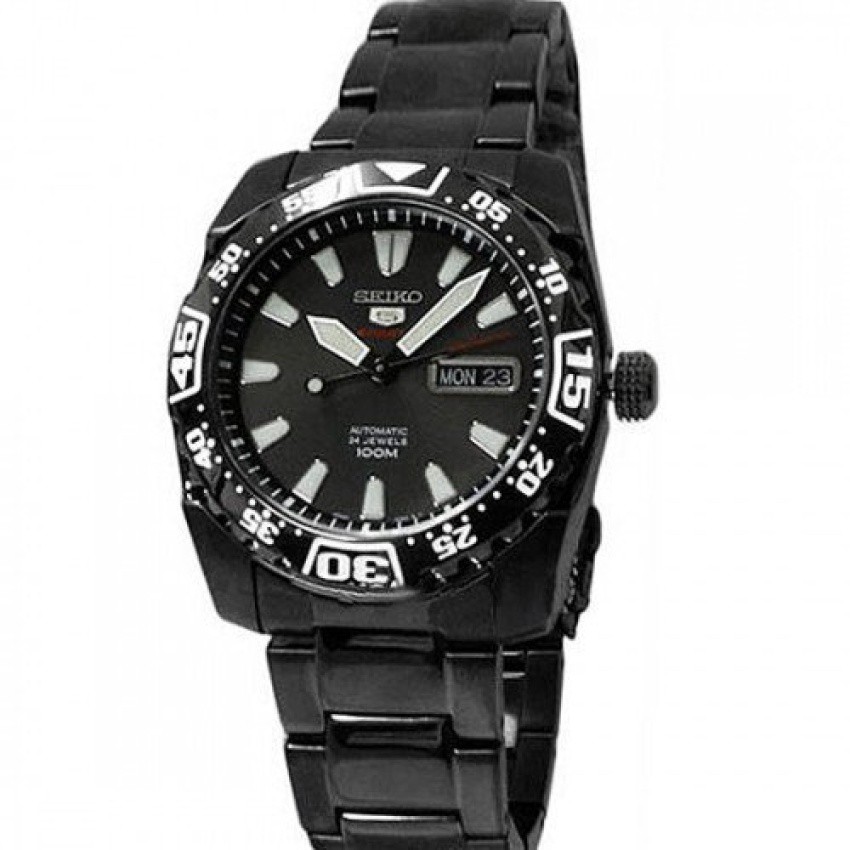 Seiko 5 Sports Automatic นาฬิกาข้อมือผู้ชาย สีดำ สายสแตนเลส รุ่น SRP169J1